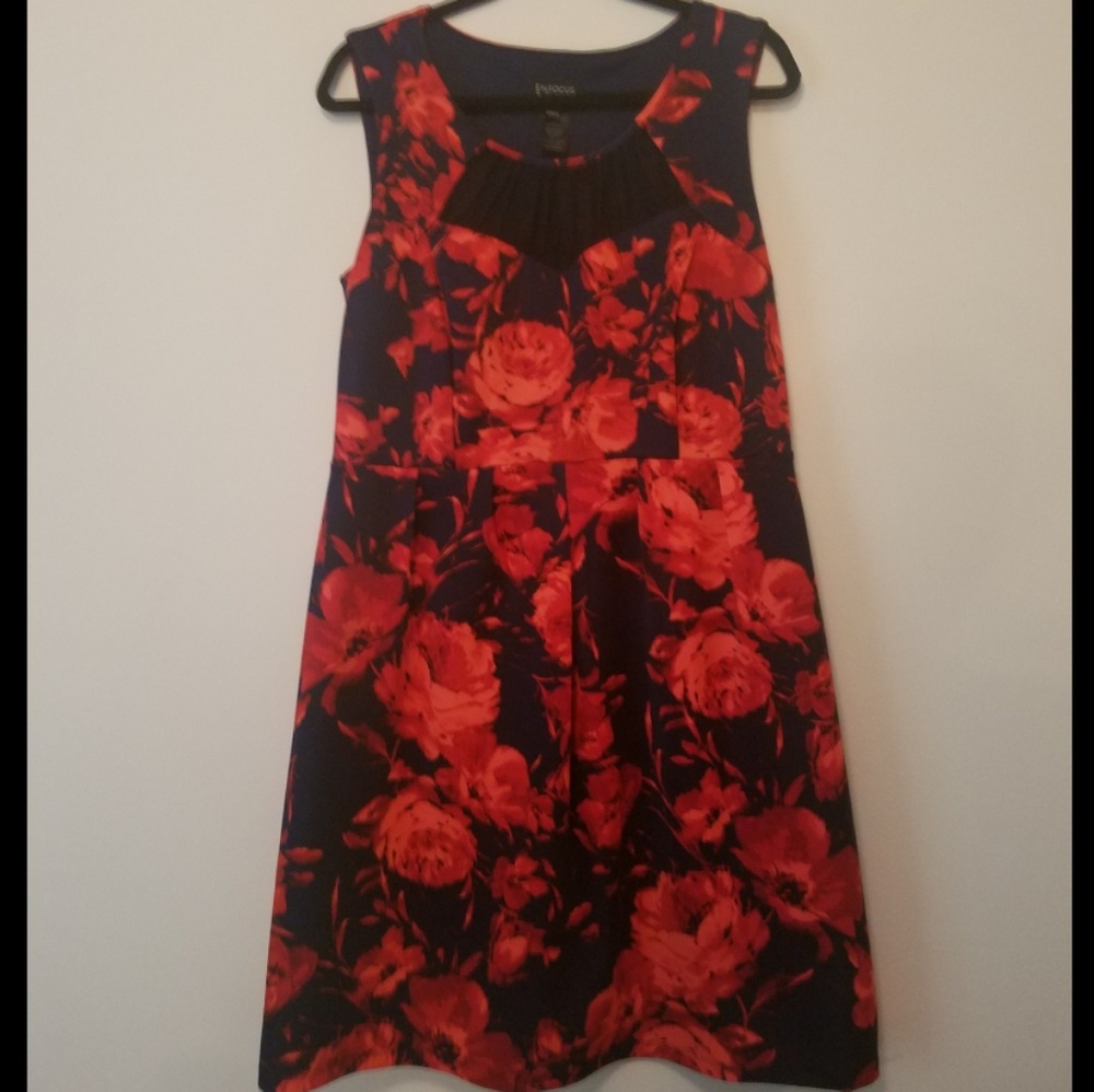 Navy Floral Dress